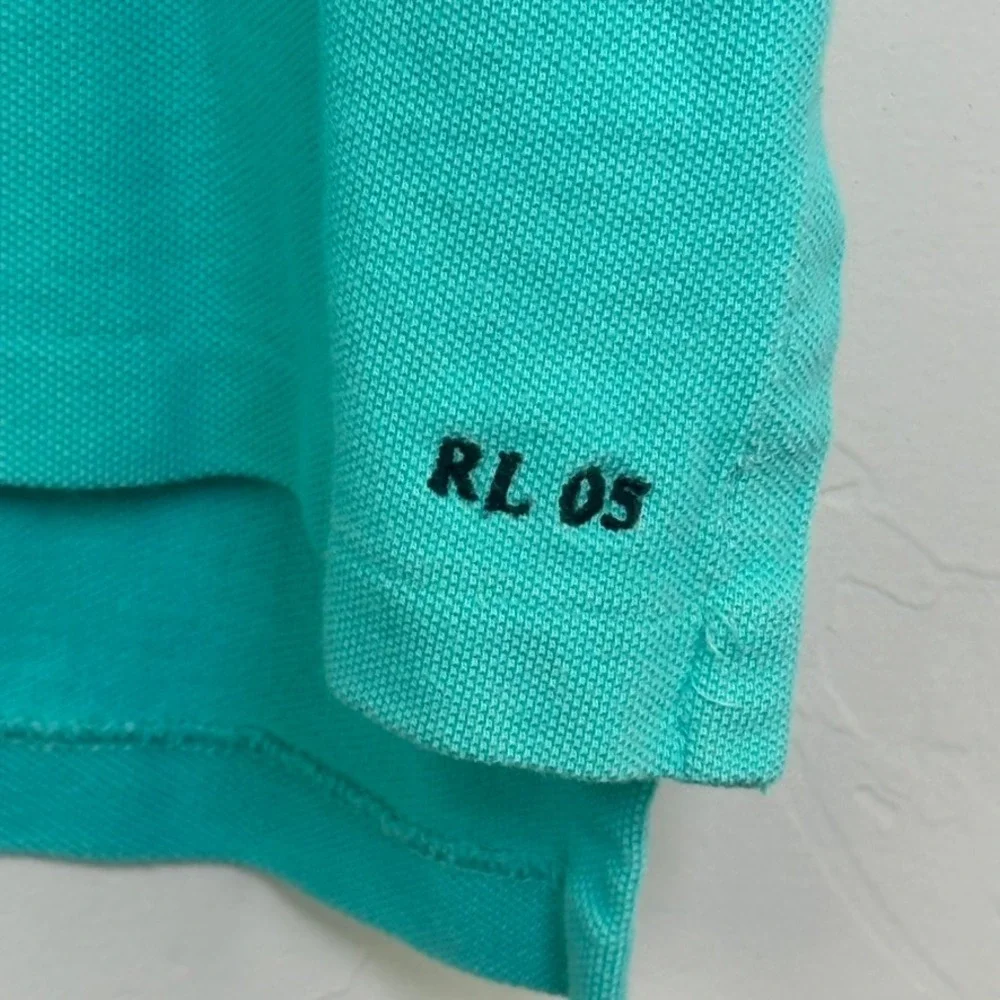 Polo Ralph Lauren Mens Custom Fit Mesh Polo Shirt Turquoise Blue Green Large